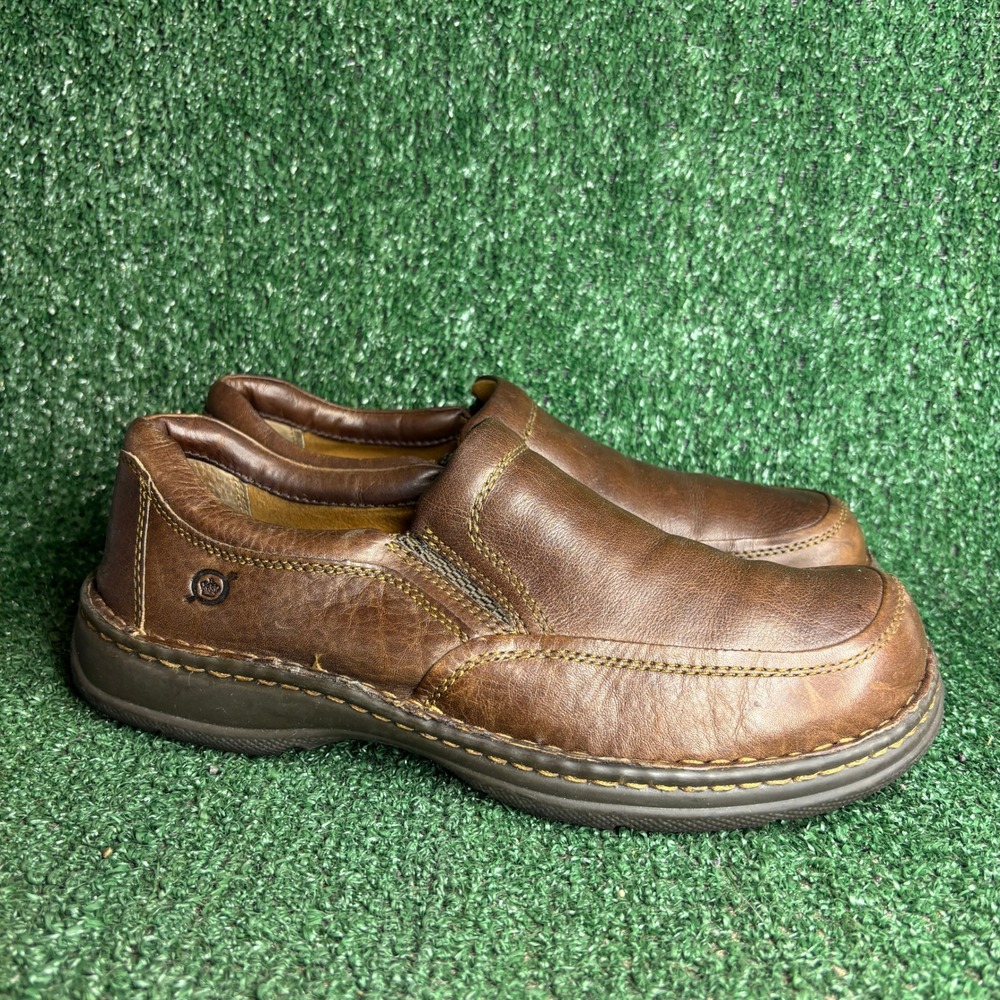 Born M6663 Slip On Leather Comfort Loafers Gorpcore Casual Shoes Brown Mens 10M